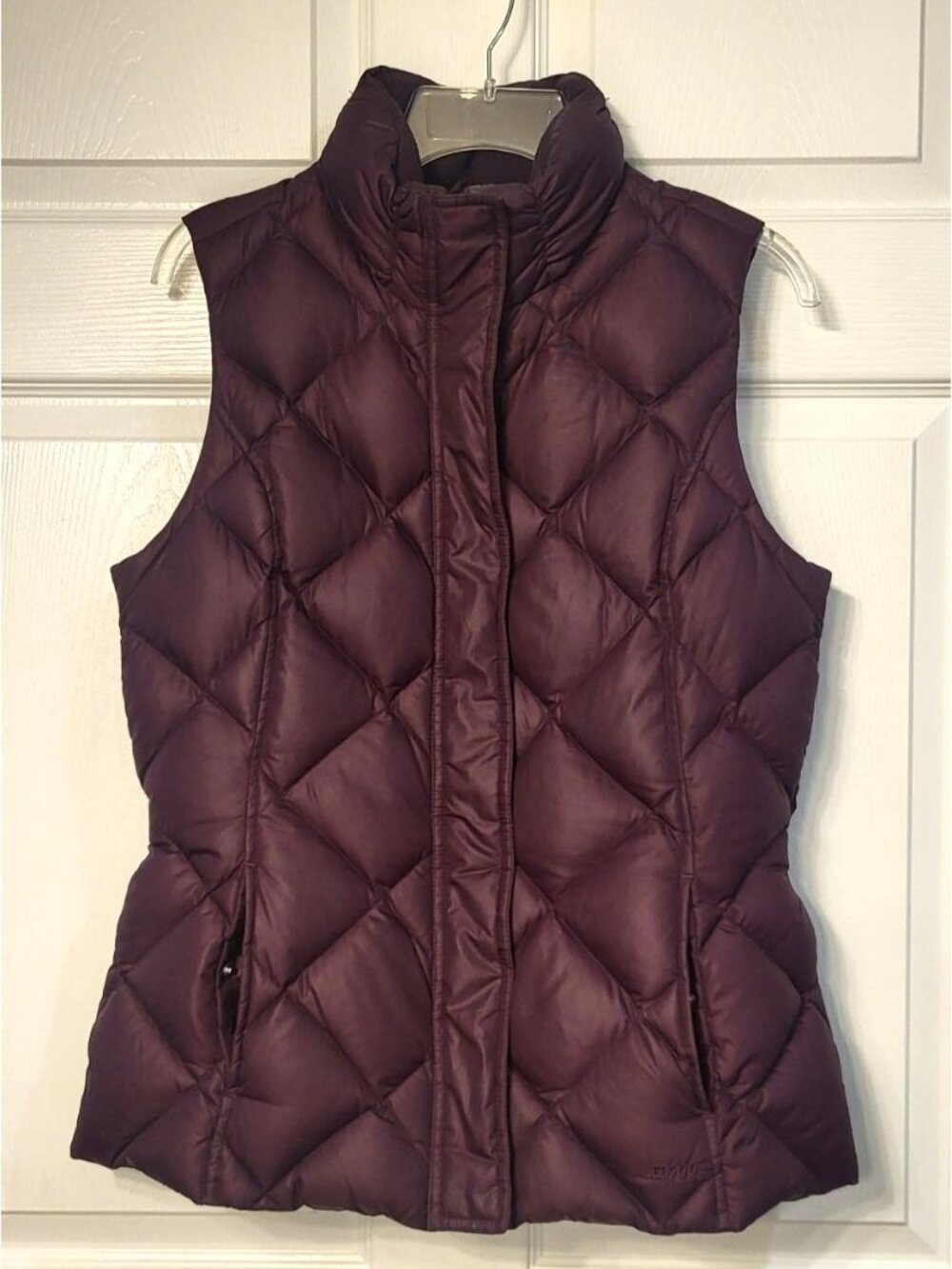 Womens Eddie Bauer Purple 700 Fill Down Quilted Puffer Vest M Tall